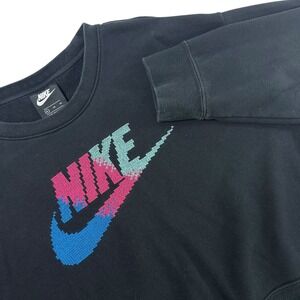 Nike Sportswear Cropped Sweatshirt Pixel Logo Black Women's XL
